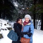 Simarjeet & Nicola in the snowy Bergen hills