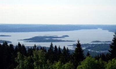 View over Oslo and Oslofjord from Frognerseteren T-Bane