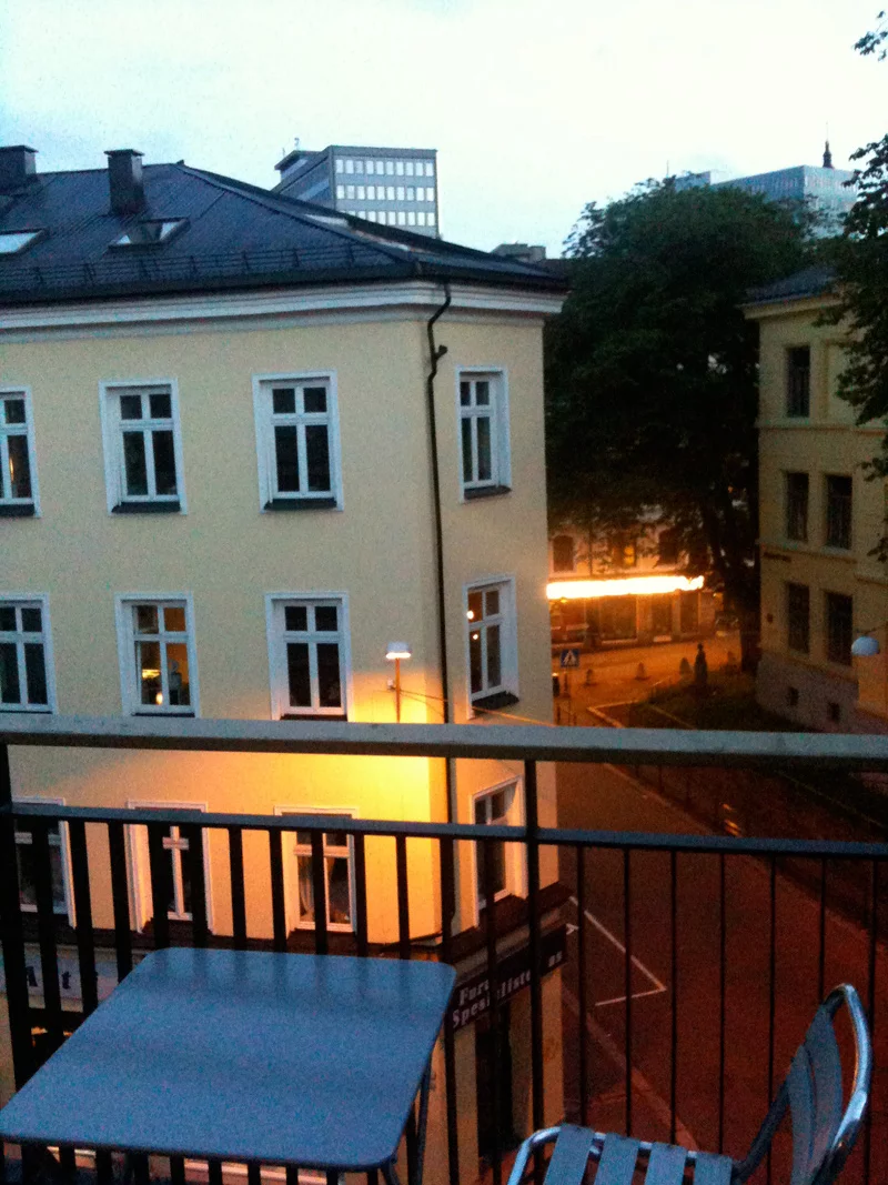 View from my Oslo balcony on Midsummer's Night