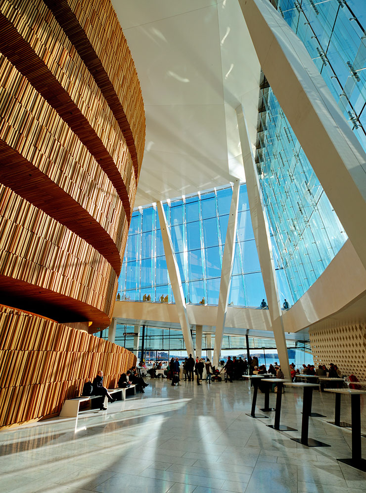 The interior of Oslo Opera House in Norway