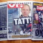 Norwegian newspaper headlines about the Oslo terror attacks