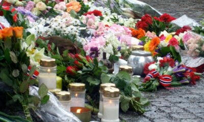 Memorial for the dead outside Oslo Cathedral