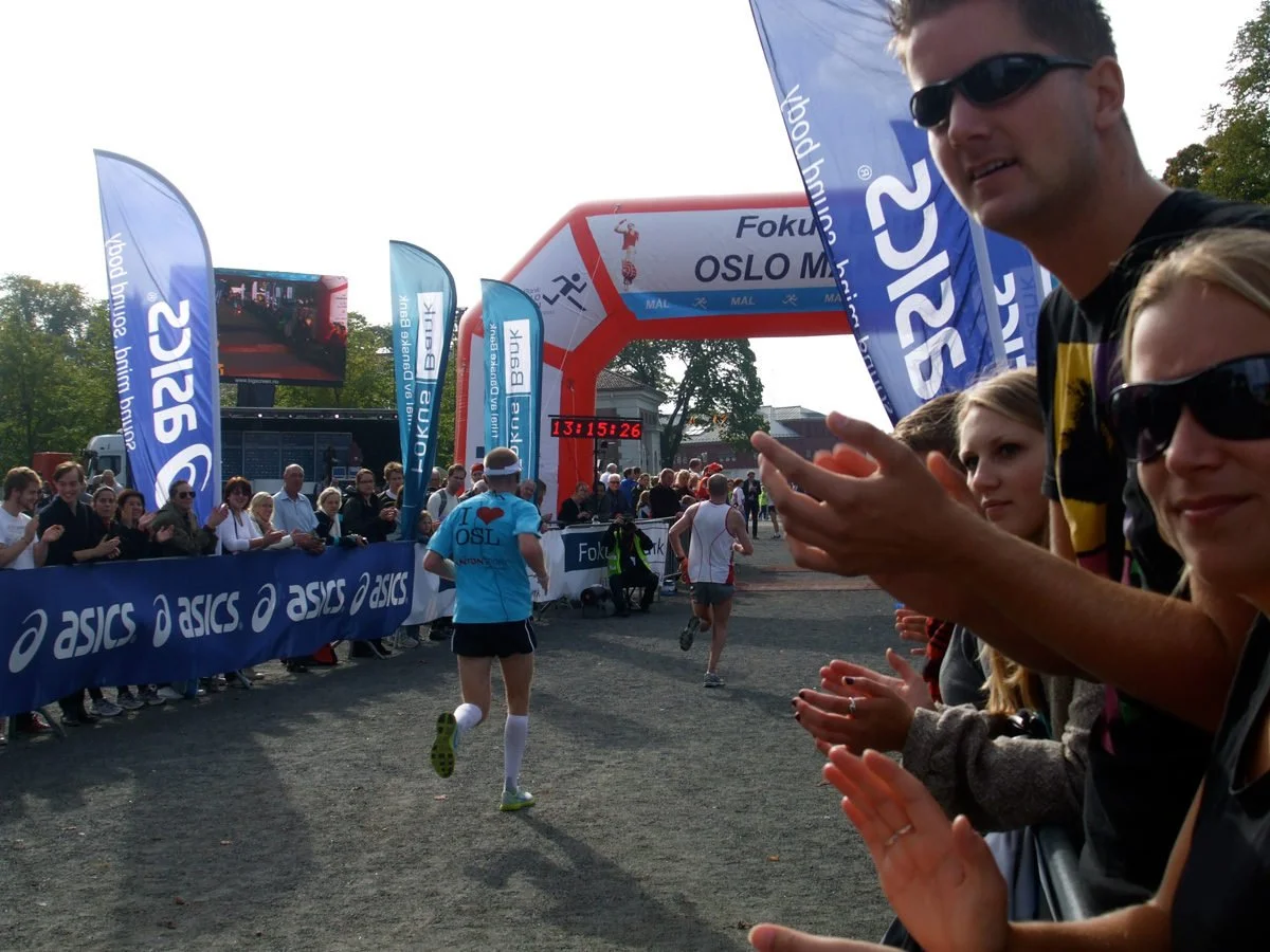 Oslo Marathon finish line.