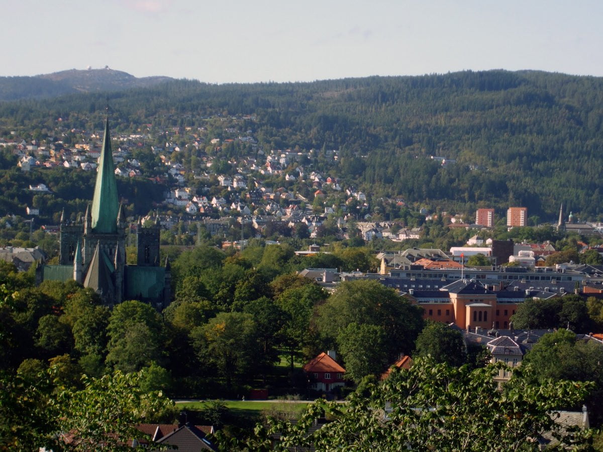 A view across Trondheim from the fortress