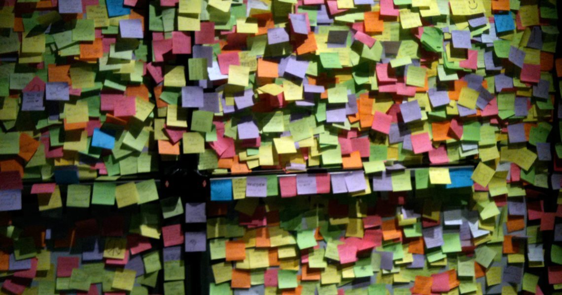 Message wall in the Nobel Peace Center.