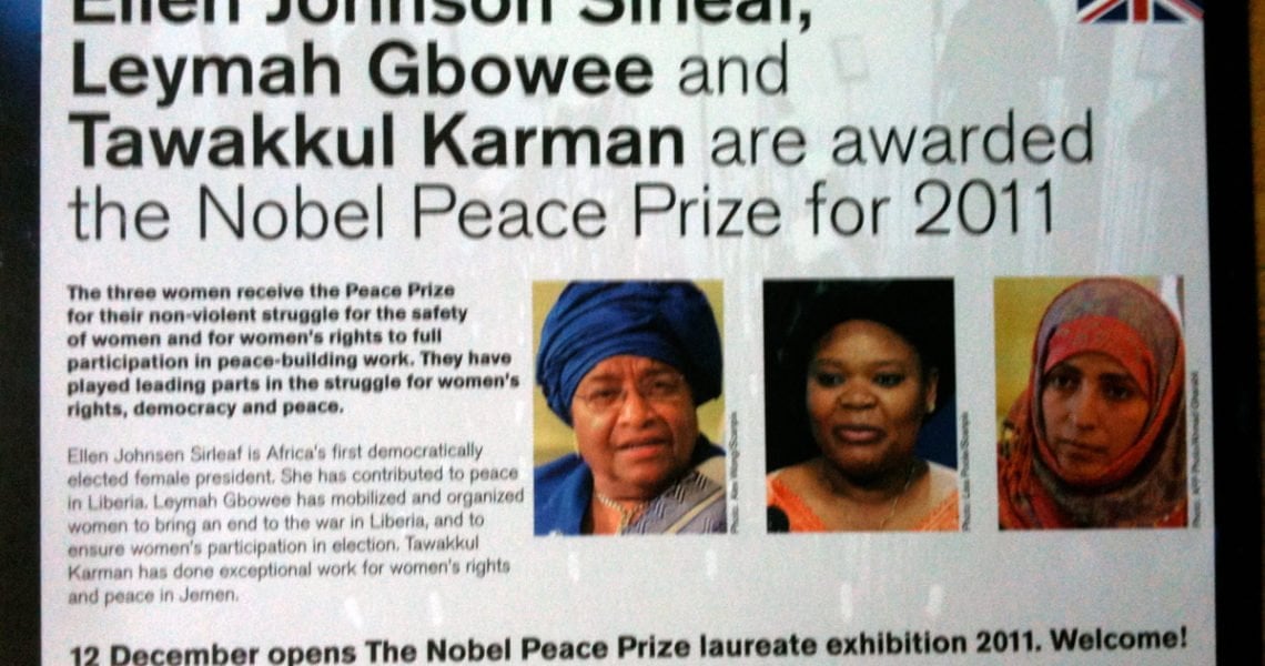 Nobel Peace Prize 2011 winner announcement.