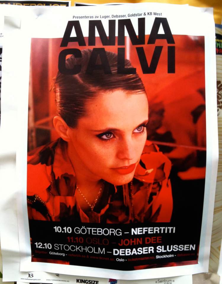 Anna Calvi tour poster in Oslo.