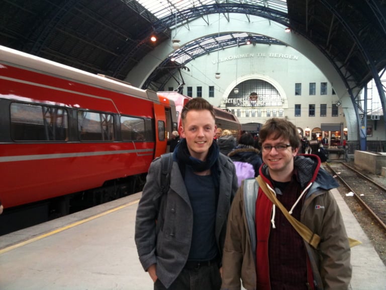 Graham and Chris at Bergen train station