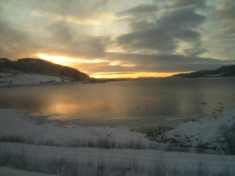 Sunrise over Lake Mjøsa, Norway