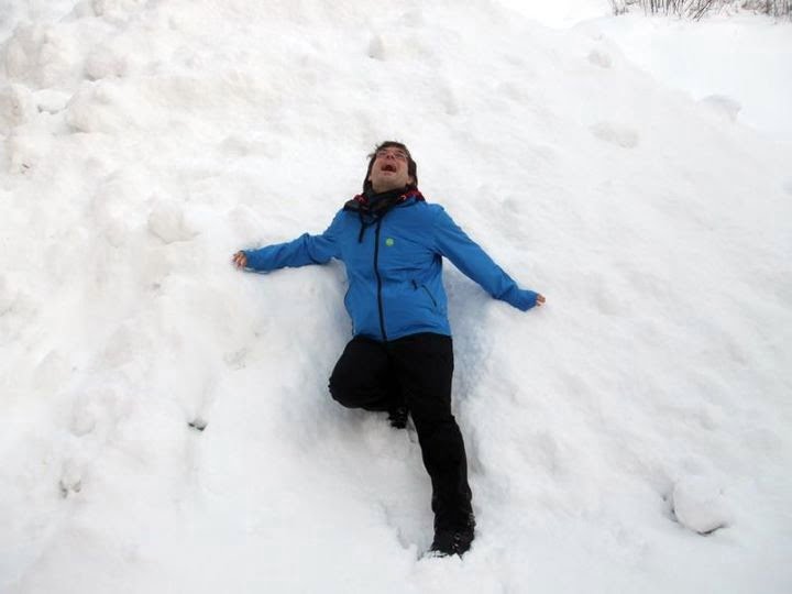 Me messing about in the Lillehammer snow!