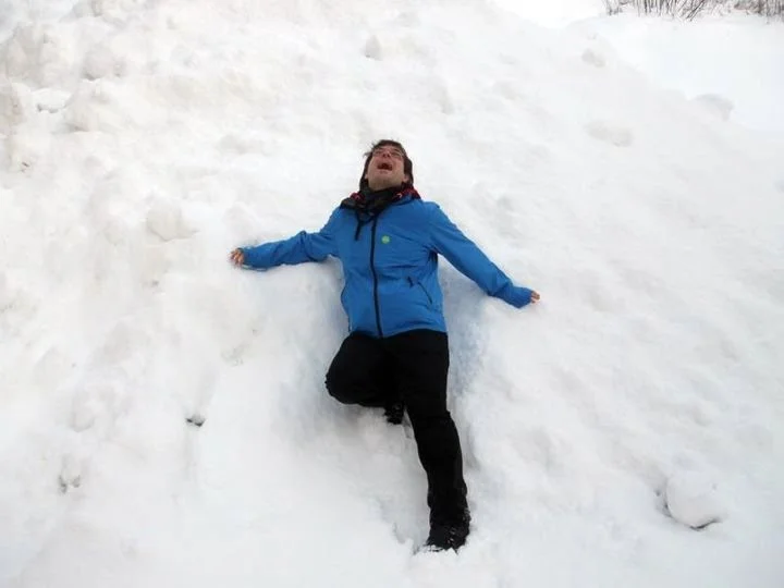 Me messing about in the Lillehammer snow!