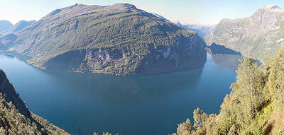 Awesome panorama of Geirangerfjorden, Norway