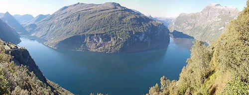 Awesome panorama of Geirangerfjorden, Norway