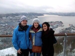 Me, Nicola & Simarjeet overlooking Bergen
