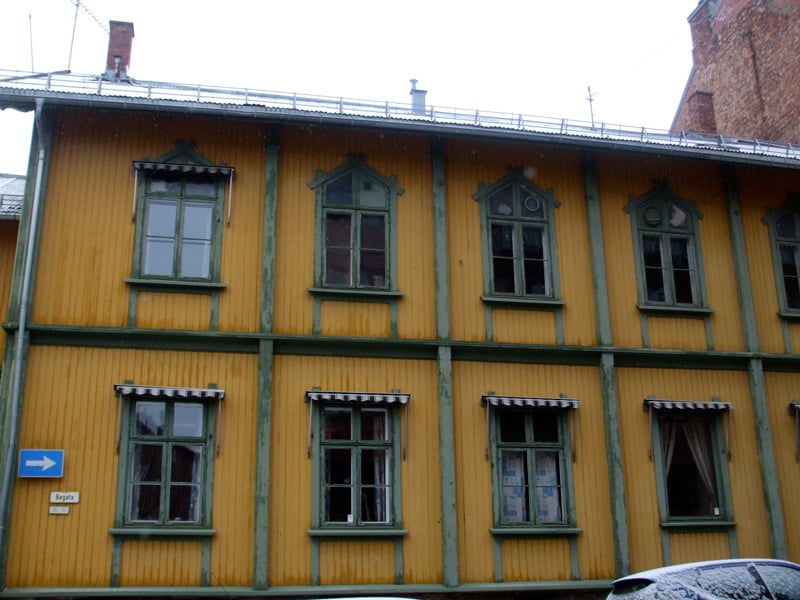 Yellow wooden building
