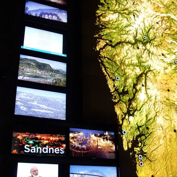 rockheim5 Video screens about Sandnes and other places in Norway. Photo: David Nikel.