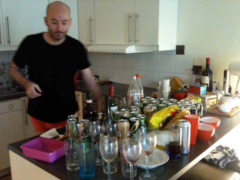 afterparty Brian surveying the empties