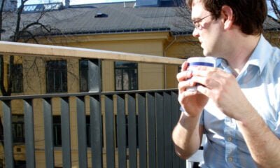 Me on my balcony, enjoying the spring sunshine