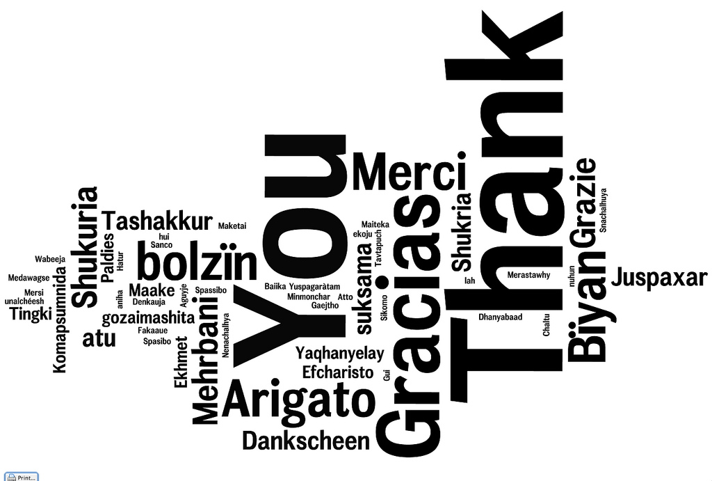 A multilingual thank you