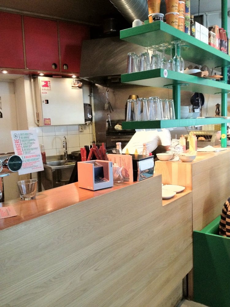The counter inside Illegal Burger in Oslo