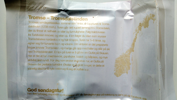 Inside of the Kvikk Lunsj wrapper Inside of the Kvikk Lunsj wrapper
