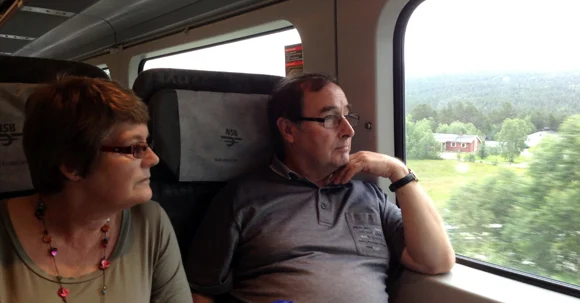 Mum and Dad enjoying the Bergen line