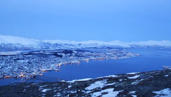 View across Tromsø in the December daylight