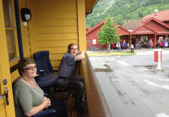 Mum and Dad enjoying the balcony
