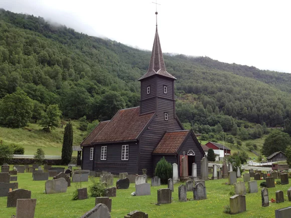 Flåm Churchyard in rural Norway