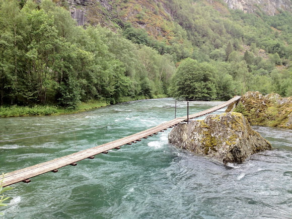 A river bridge near Flåm in Norway