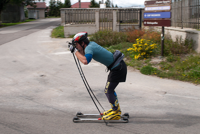 Roller skiing