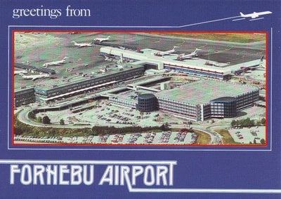 Retro Fornebu Airport postcard