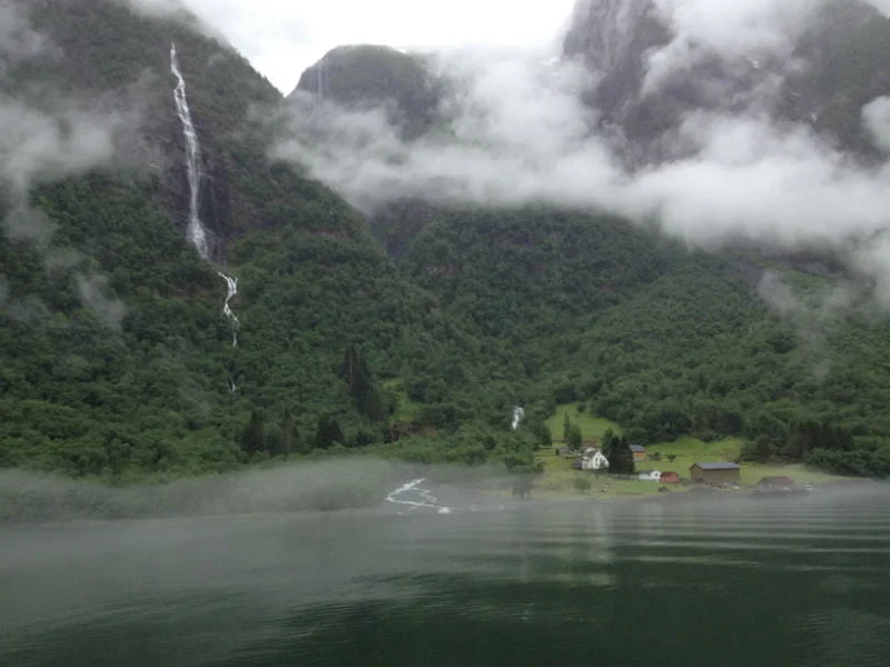 Small farm alongside the fjord