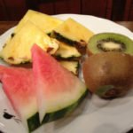 A fruit plate at breakfast
