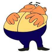 Cartoon of a fat guy