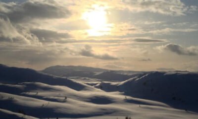 Sun setting over Geitfjellet