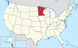 Position of Minnesota in the United States