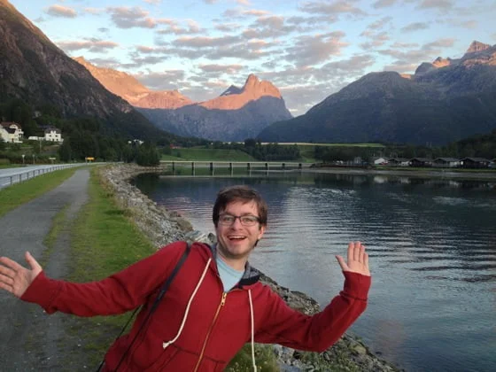 Chris horsing around in Åndalsnes