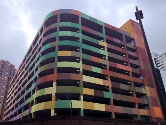 Colourful car park