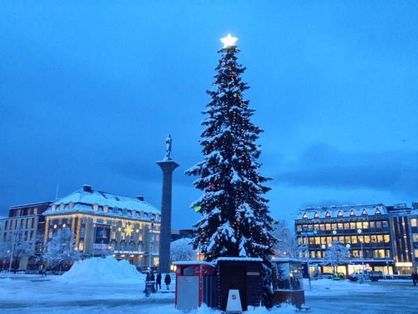 The Olav Tryggvason statue in Trondheim's market square