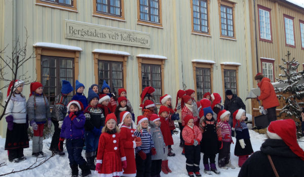 Schoolchildren at Christmas