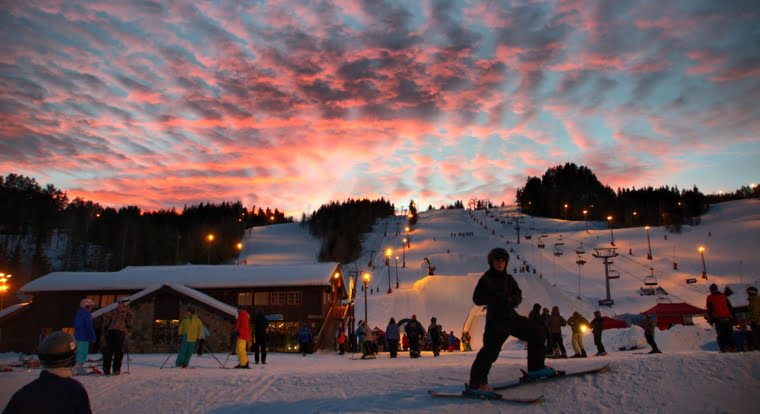 Ski sunset