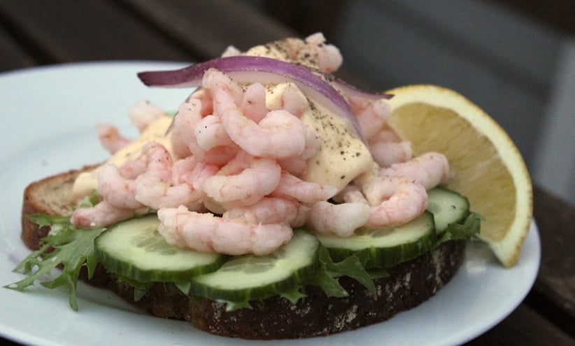 Norwegian shrimp sandwich
