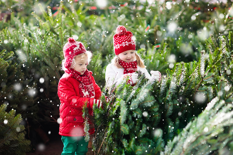 Children at a Norwegian Christmas market