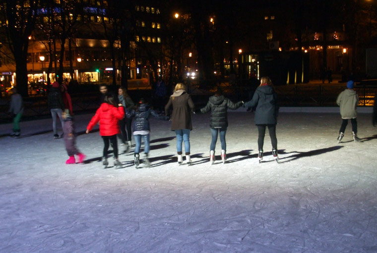 Ice skating at Oslo's christmas market