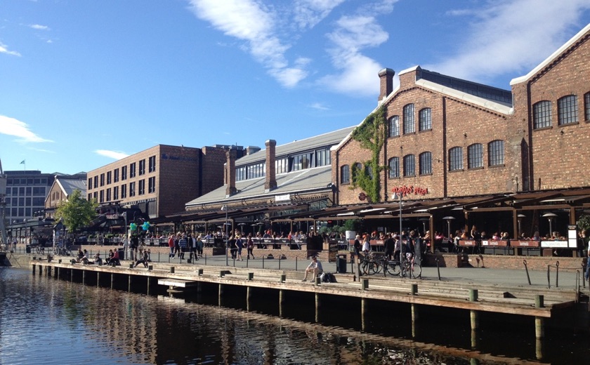 The Solsiden waterfront in Trondheim