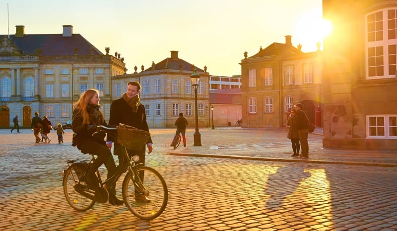 Cycling in Copenhagen, Denmark