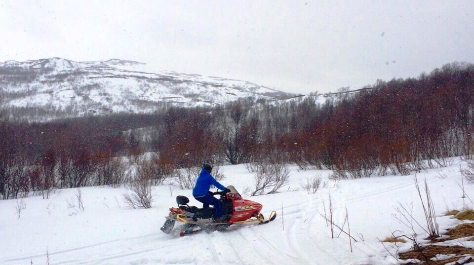 Exploring Finnmark by snowmobile. Photo: Jolyon Smith.