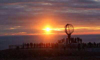 Midnight sun at Nordkapp