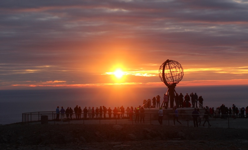 Midnight sun at Nordkapp